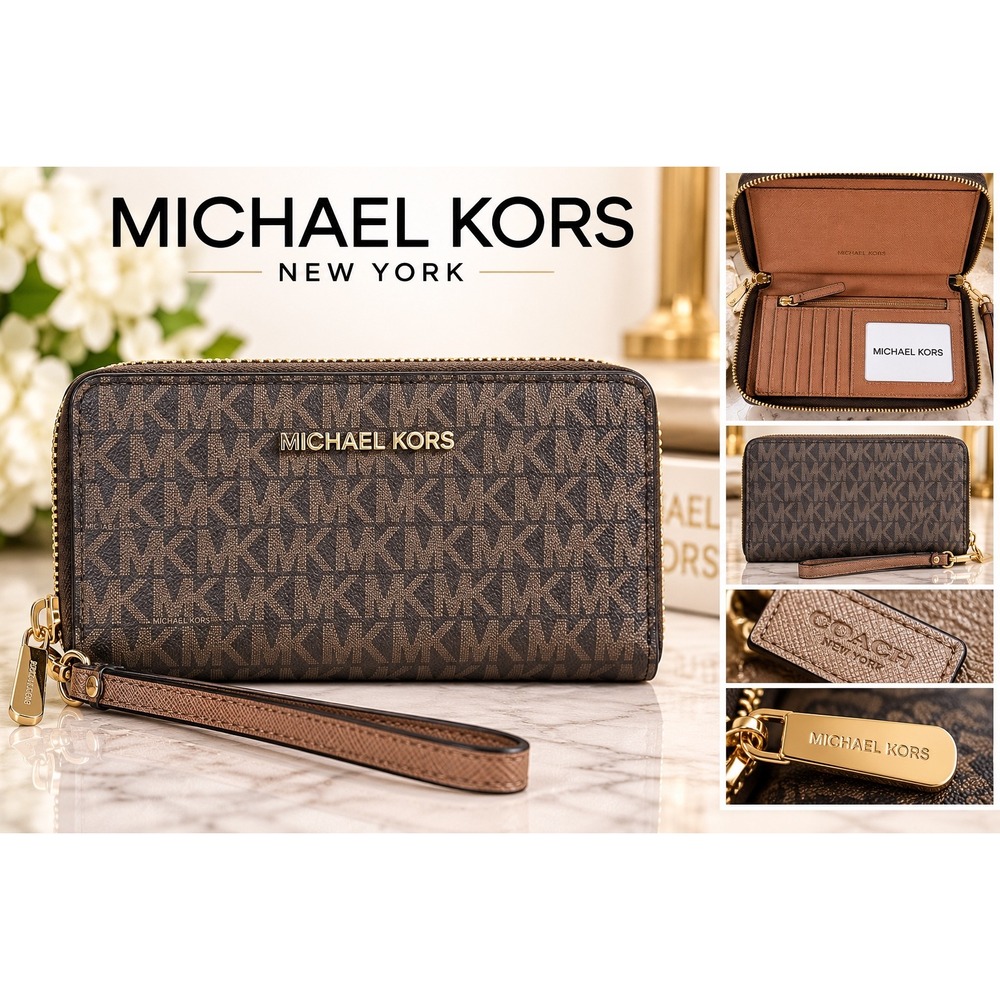 Micheal Kors Jet Set Travel Zip Around Wallet & phone case